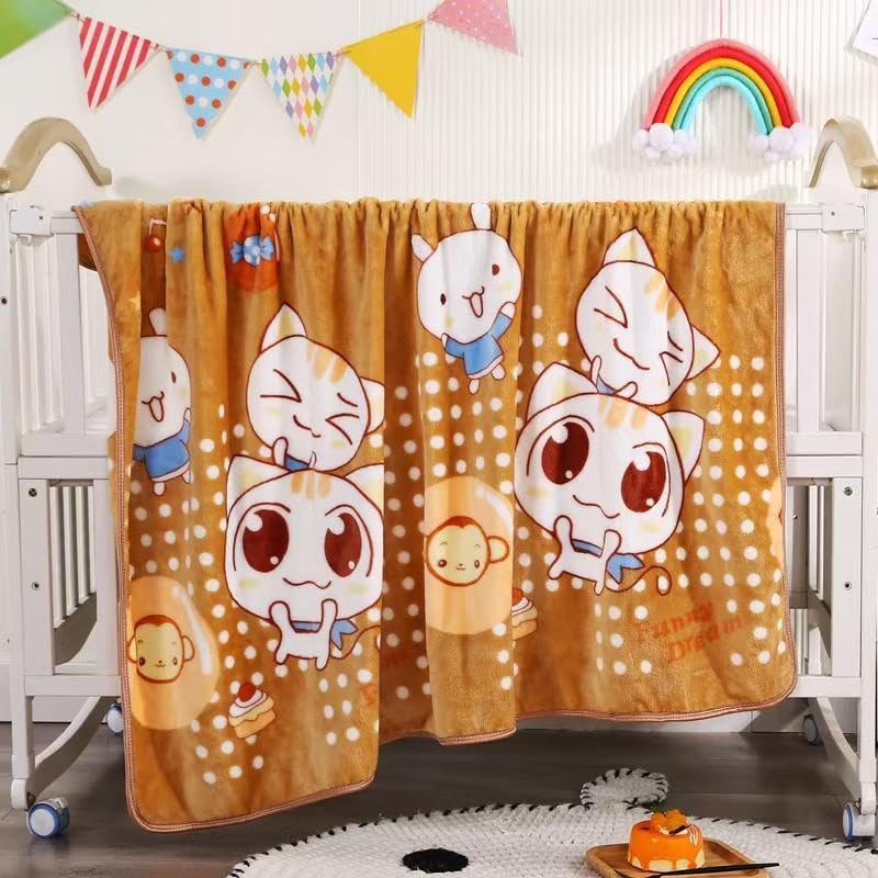 BABY STATION Multipurpose Extra Soft Fleece Baby Blanket | Super Comfortable AllSeason Single Layer Blanket for Newborns, Kids 