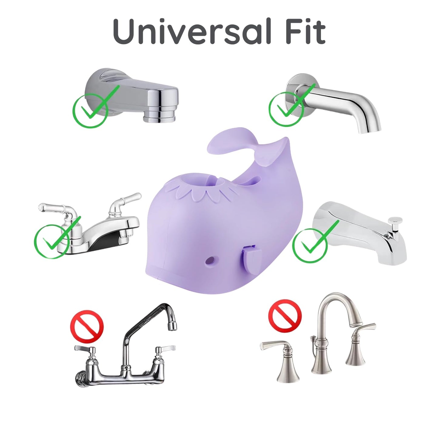 Pandaear Baby Bathtub Faucet Cover For Kids Toddlers - Bath Spout Cover For Baby Bathroom Tub, Whale (Purple)