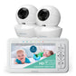Babysense 5' Hd Split-Screen Baby Monitor, Video Baby Monitor With 2 Cameras And Audio, Night Light, 960Ft Range, Two-Way Audio