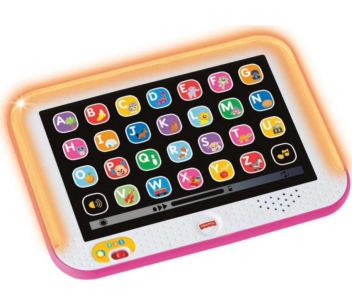Fisher-Price Toddler Learning Toy Laugh & Learn Smart Stages Tablet with Lights & Music for Early Pretend Play, Pink, for Infant