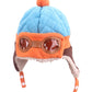 Kafeimali Baby Boys Girls Crochet Earflap Winter Warm Caps Beanie Pilot Aviator Cartoon Hats (Blue)