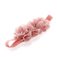 My Lello Girls Flower Headbands Toddler Fabric Beaded Trio Stretchy Elastic Pair (Dusty Rose/Maroon)