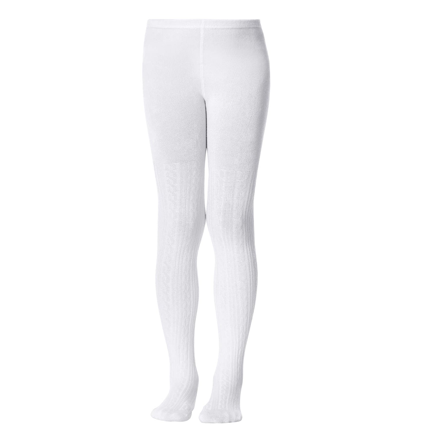Girl Tights White Tights Cable Knit Cotton Tights Dance Ballet Pantyhose Leggings Stocking Pants Toddler Tights Age 4-12 1 Pair