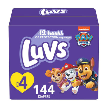 Luvs Size 4 Baby Diapers, Platinum Protection Bluey Diapers For Day & Night, Size 4, 144 Count (Packaging May Vary)