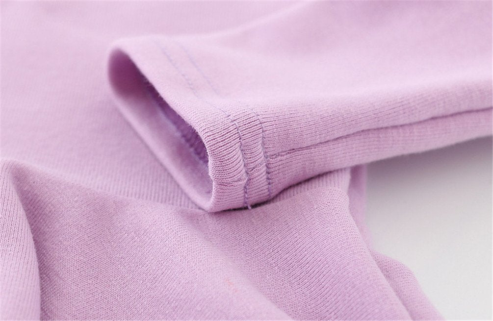Csbks Toddler Baby Girls Long Sleeve Cotton Dress Solid Ruffle Tops 12 Months Purple