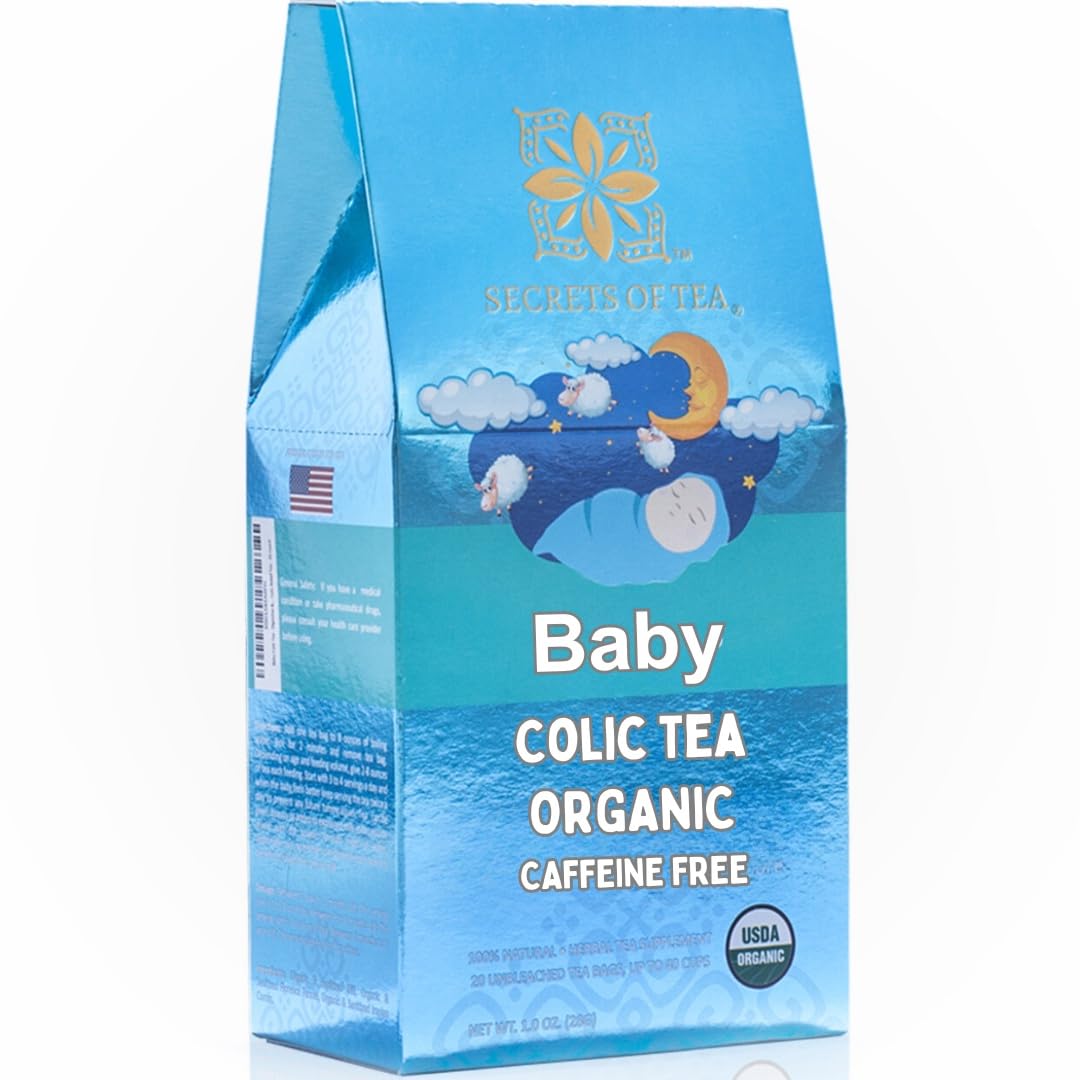 Secrets Of Tea Baby Colic Tea For Gas, Acid Reflux Relief, Tummy, And Sleep - Natural Usda Organic Caffeine-Free Herbal Calming
