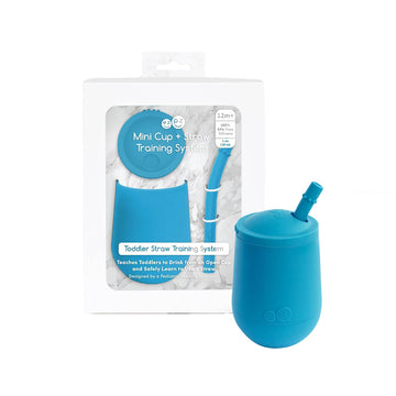 Ezpz Mini Cup + Straw Training System - 9 Months+ (Blush) - 100% Silicone Training Cup For Infants + Toddlers - Designed By A Pe