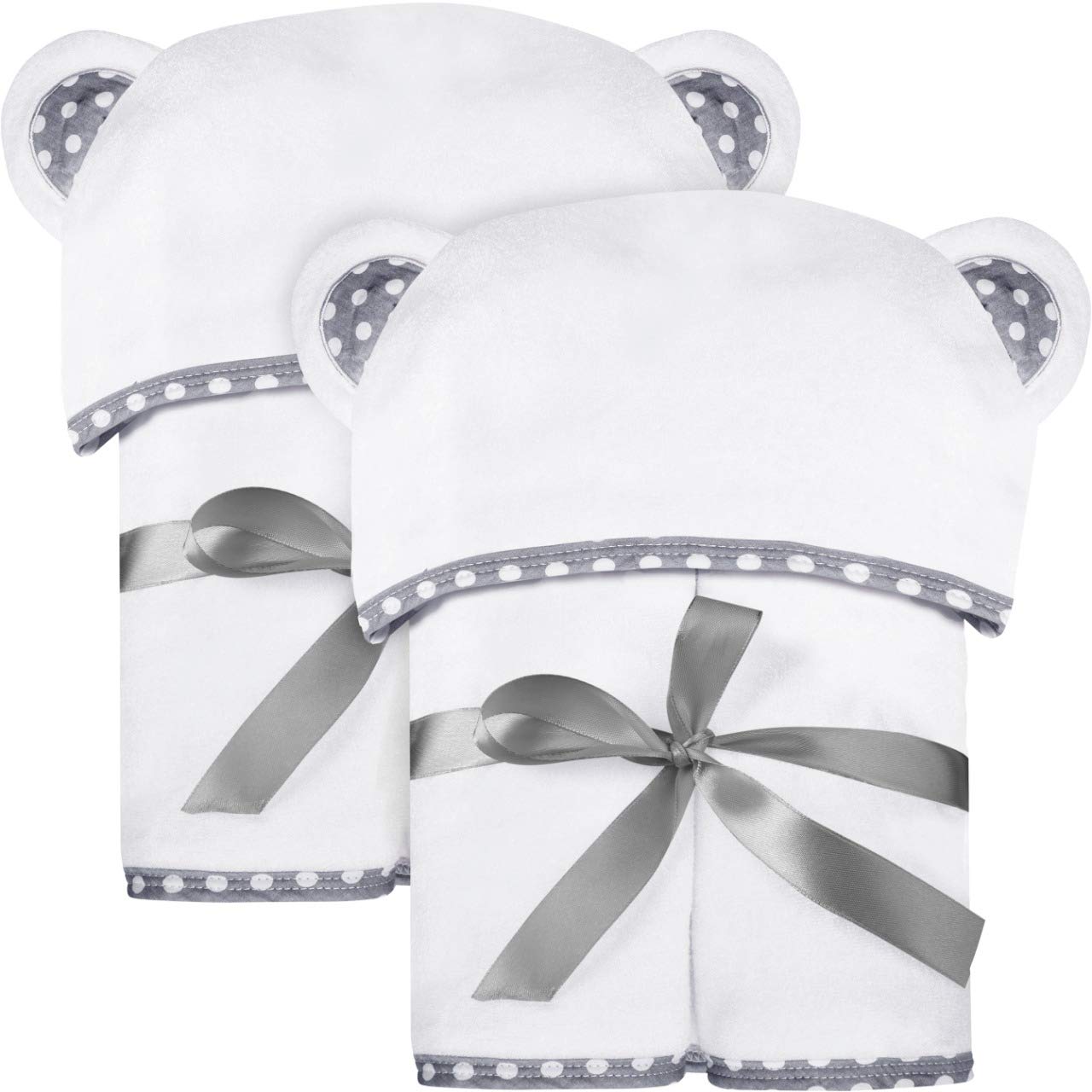 Set Of 2 Bamboo Hooded Baby Towels - Luxurious, Large And Super Absorbent - 35 X 35 Inch - Soft And Suitable For Infants, Toddle