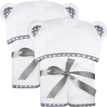 Set Of 2 Bamboo Hooded Baby Towels - Luxurious, Large And Super Absorbent - 35 X 35 Inch - Soft And Suitable For Infants, Toddle