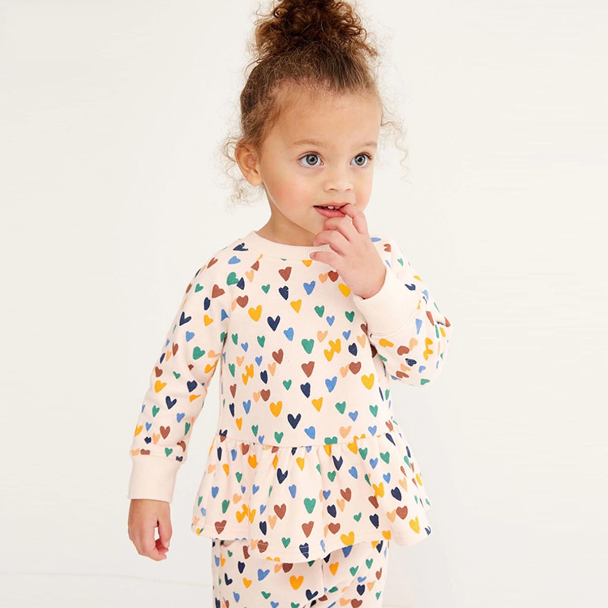 Akyzic Baby Girl Sweatshirt Valentines Day Outfit Kids Fall Sweaters Tops Pullover Toddler Long Sleeve Crewneck Heart Print Shir