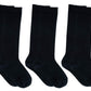 Country Kids Baby Girls Organic Knee Hi Handlinked Toe 3 Pair Pack, Black, 3-12 Months (Sock Size 4-5 / Shoe Size 1-4)