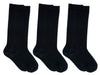 Country Kids Baby Girls Organic Knee Hi Handlinked Toe 3 Pair Pack, Black, 3-12 Months (Sock Size 4-5 / Shoe Size 1-4)