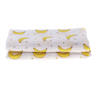 LOOM TREE Baby Swaddling Blanket Soft Muslin Cotton Swaddle Towel Banana