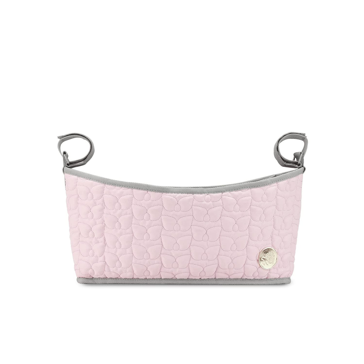 Stroller Hanging Bag with Wet Bag Baby Diaper Bag Stroller Organizer Caddy Portable Stroller Storage Pouch for Outdoor (Pink)