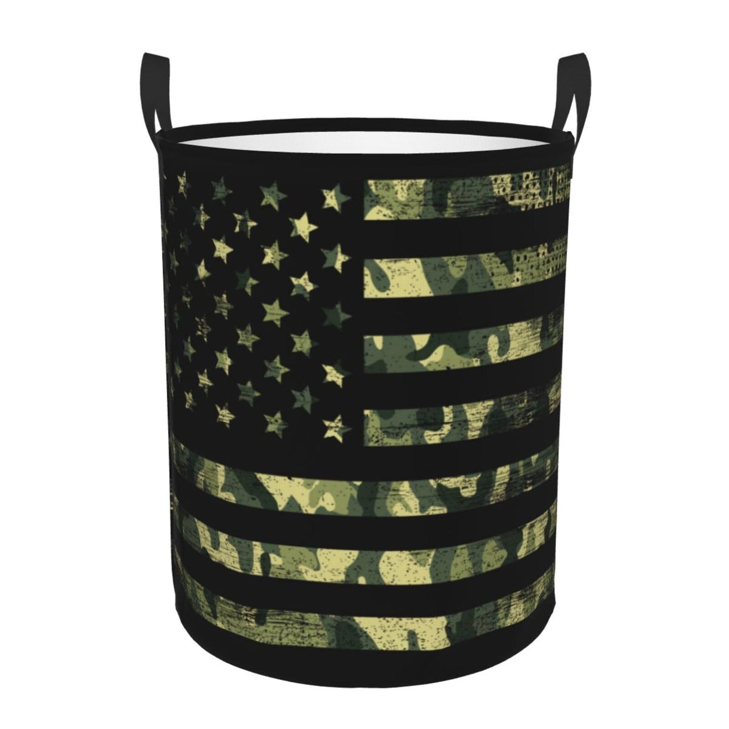Pevtufa American Flag Camo Foldable Laundry Basket Organizer,Fabric Clothes Toy Storage Basket Nursery Hamper Storage Bin For Ho