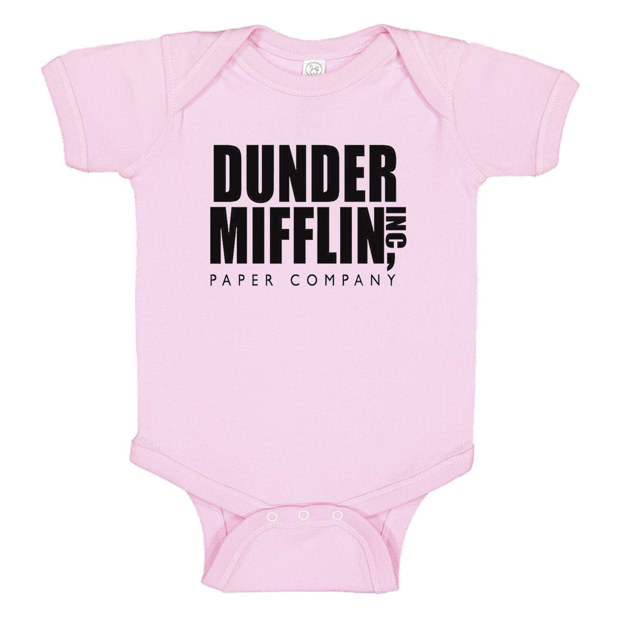 Ink Trendz Dunder Mifflin Inc. Paper Company Funny The Office Merchandise Baby OnePiece Bodysuit (6 Months, Pink)