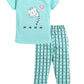 Todd N Teen Girls Set of Cotton Cartoon Printed Tshirt Pajama Regular Fit Seagreen Black 78 Years