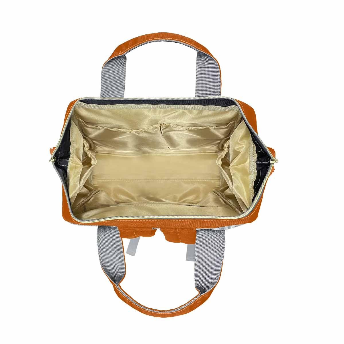Customize Backpack, Personalized Name Text Orange Diapering Bag Backpack Nappy Baby Bags Casual Daypack Travel Shoulder Bag For