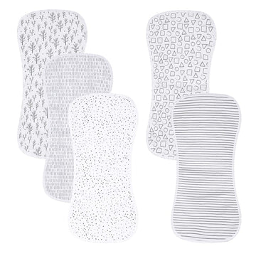 Gelisite 5 Pack Cotton Baby Burp Cloths Extra Absorbent Soft For Baby Boys And Girls (Black-2)