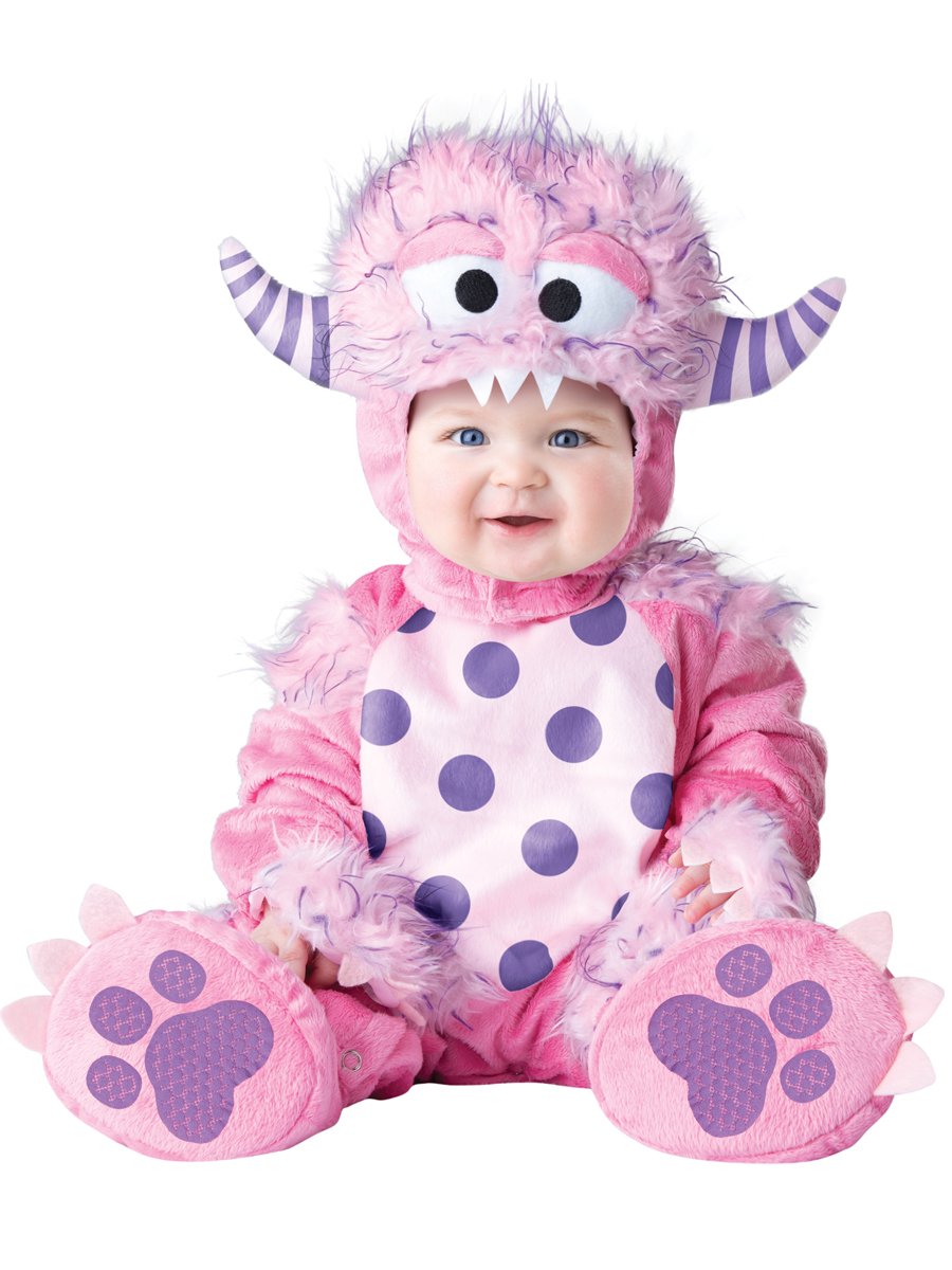 Fun World Unisex Child Costumes Lil' Monster Infant And Toddler, Pink, S 6-12 Mos Us