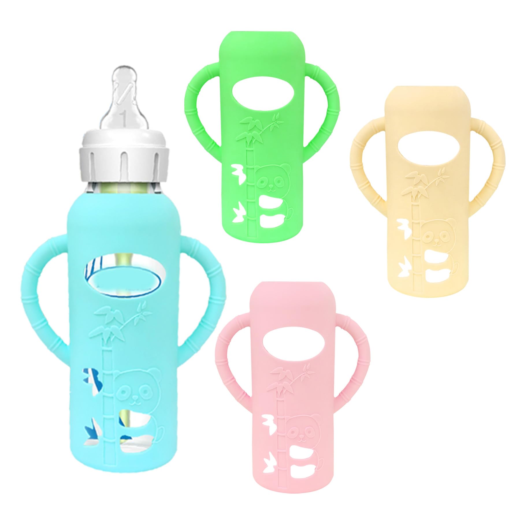 4 Pack Baby Bottle Handles Compatible With Dr Brown'S Glass Bottles, Baby Bottle Holder Hands Free Cultivate Baby'S Sense Of Ind