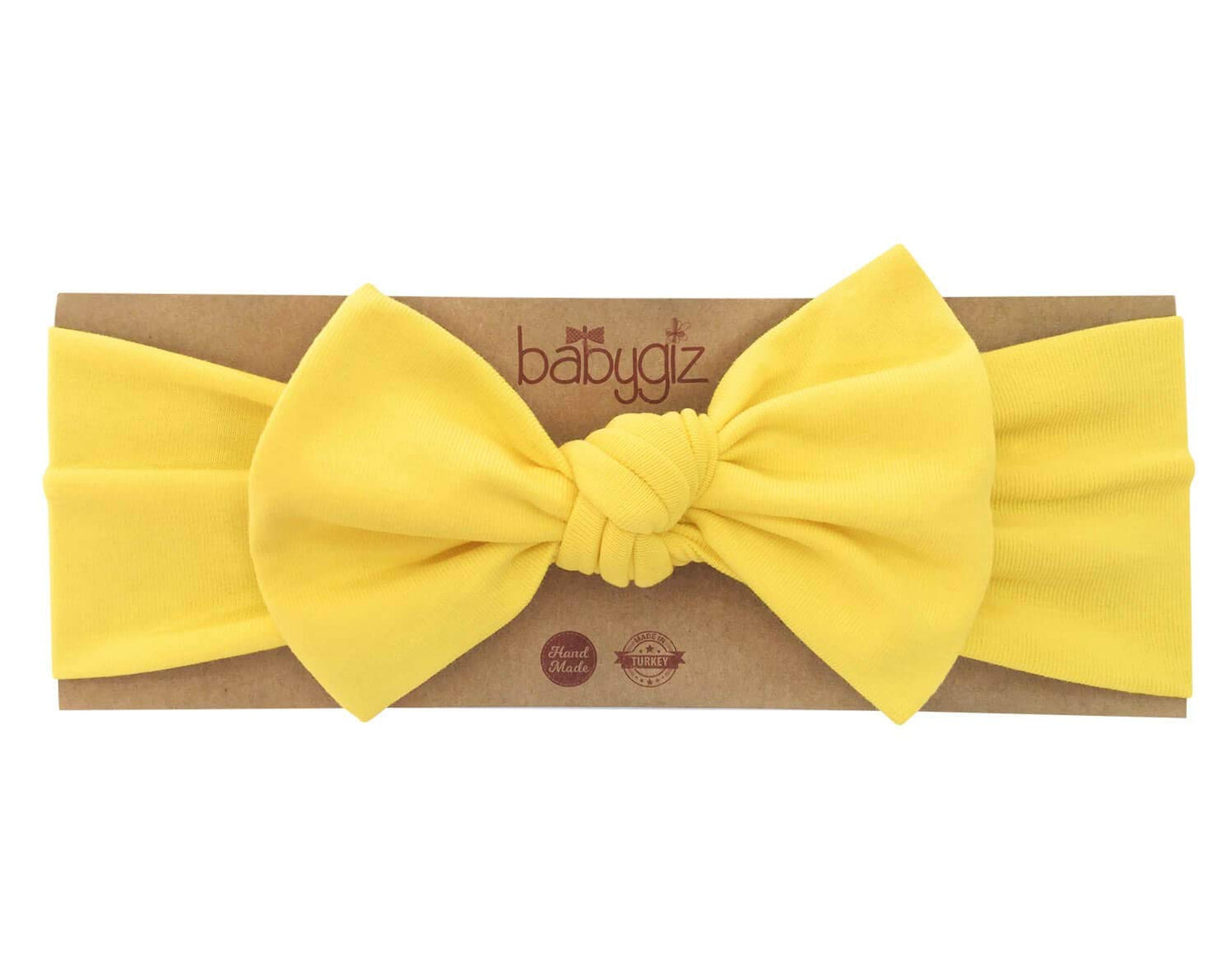 Babygiz Baby Girl Headbands-Infant,Toddler Cotton Handmade Hairbands With Bows Child Hair Accessories (Yellow)
