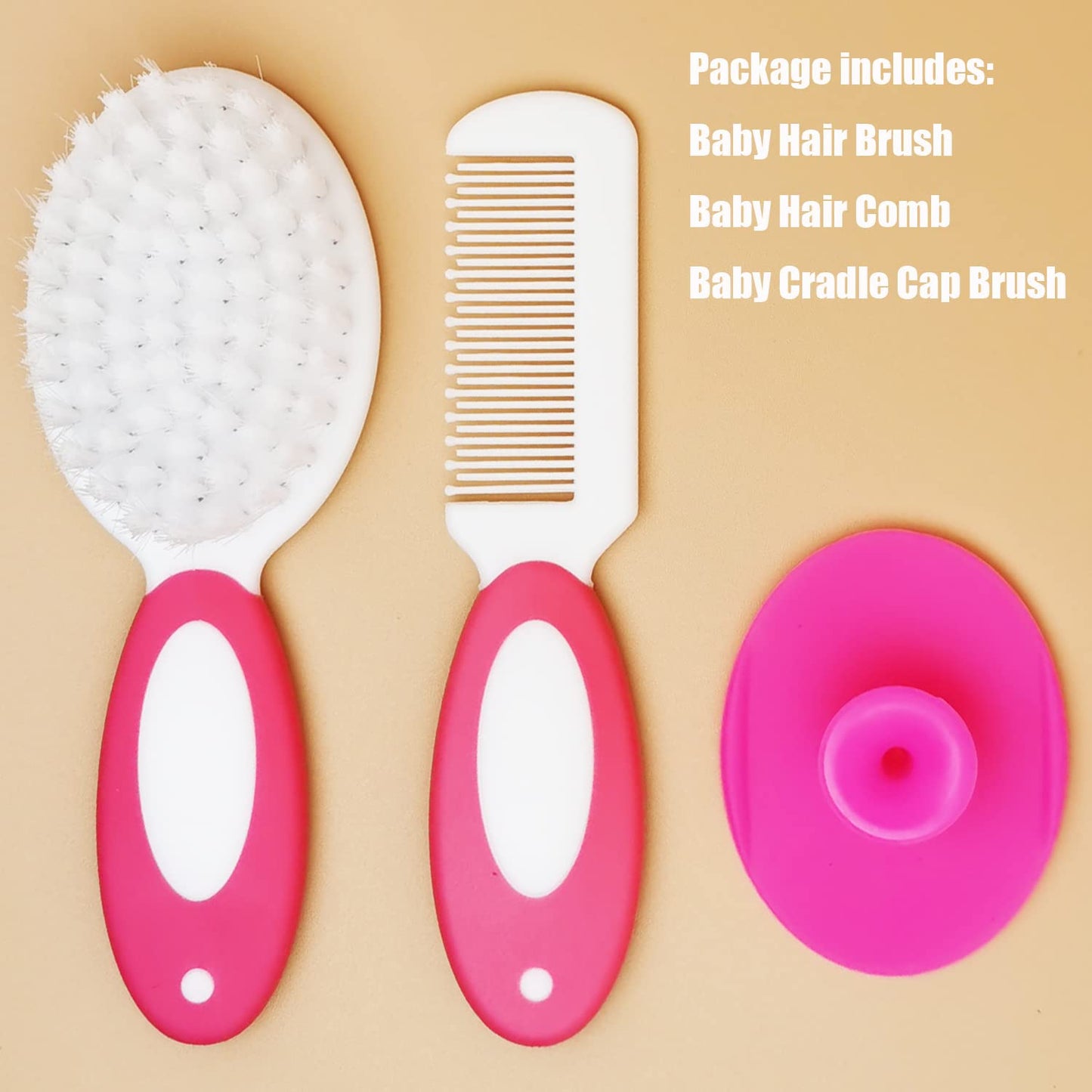 Baby Hair Brush, Cradle Cap Brush, Baby Hair Comb, Baby Hair Brush And Comb Set For Newborns & Toddlers, Baby Brush Soft Bristle