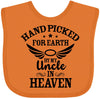 Inktastic Handpicked For Earth By My Uncle In Heaven With Angel Wings Baby Bib Orange 372Bd