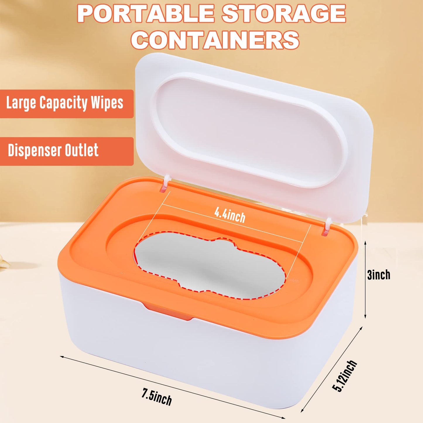 3 Pack Wipes Dispenser,Refillable Baby Wipe Dispenser,Baby Wipe Holder Keeps Wipes Fresh,Non-Slip Wipes Container With Sealing D