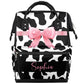 Personalized Diaper-Backpack for New-Mom-Dad Baby-Nappy-Bag Stroller Rucksack Baby Backpack 11x7x15.7 inches Cow Print Diaper-Ba