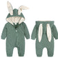 Agqt Baby Boys Bunny Costume 1St Easter Outfit Onesie Halloween Animal Clothes One Piece Romper Rabbit Ear Hoodie Dark Green Siz