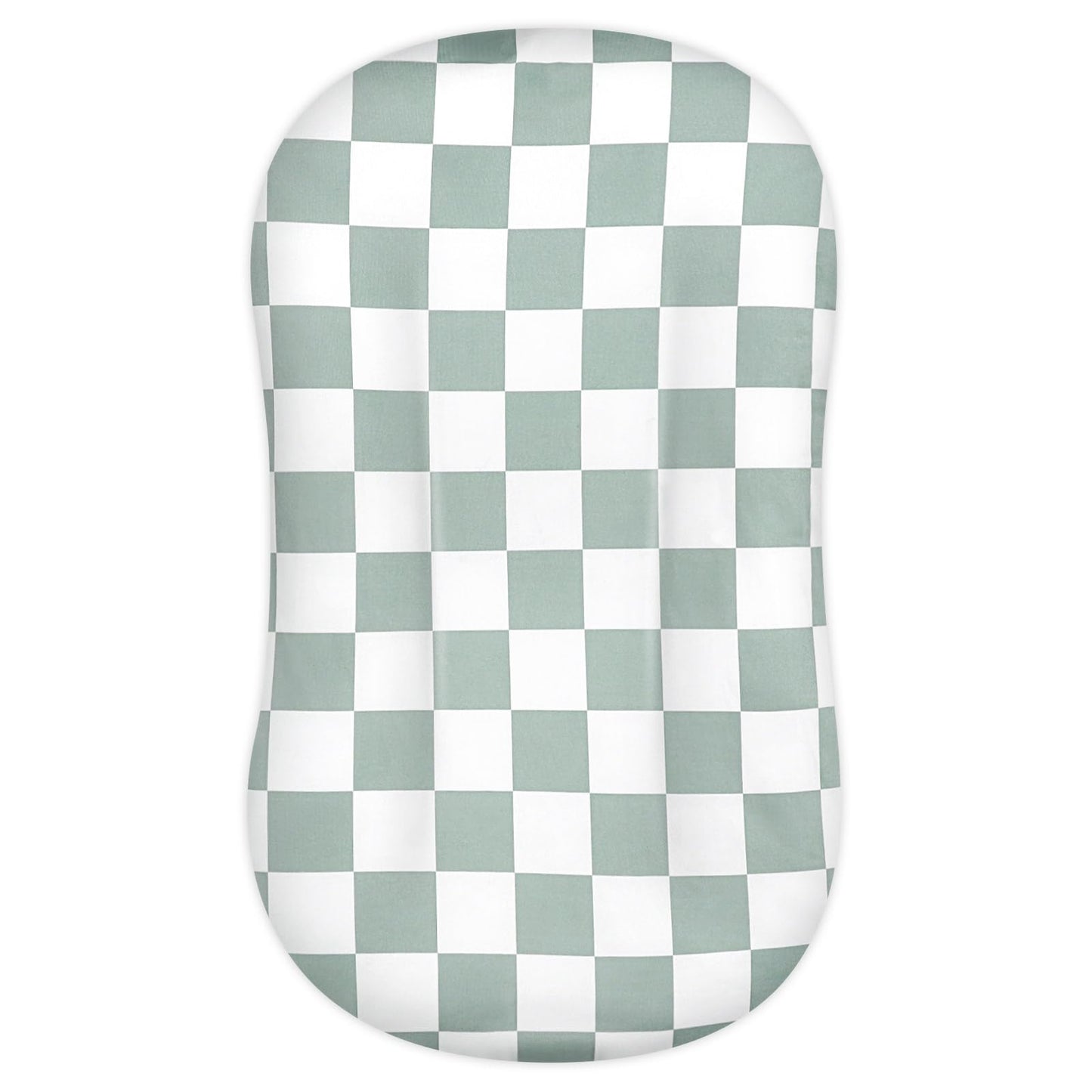 Dilimi Baby Lounger Cover, Newborn Lounger Cover For Boys Girls, Removable Soft Comfortable Lounger Slipcover, Green Checkerboar