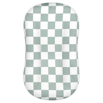 Dilimi Baby Lounger Cover, Newborn Lounger Cover For Boys Girls, Removable Soft Comfortable Lounger Slipcover, Green Checkerboar