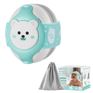 Yomauiyee Baby Headphones,Bear Baby Ear Protection Noise Cancelling Headphones For Infants 0-36 Months,Baby Travel Essentials Wi