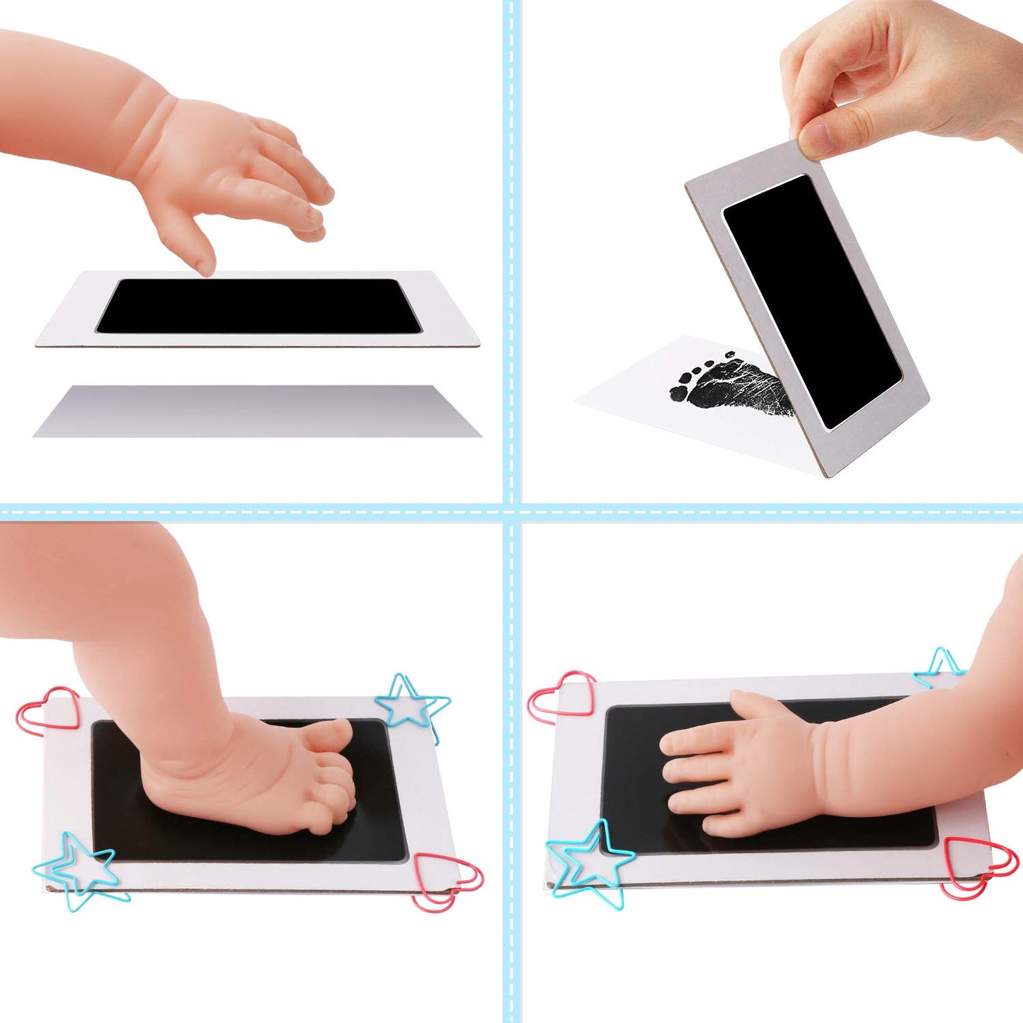 Mengni Baby Footprint Kit Hand Footprint Kit Dog Paw Print Kit Clean Touch Ink Pad Inkless Hand And Footprint Kit Handprint Kit