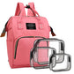 Diaper Bag with Organizing Pouches, Nappy Bags Handbag Multifunction Diaper Bag for Baby Care Travel Backpack Large Capacity Ros