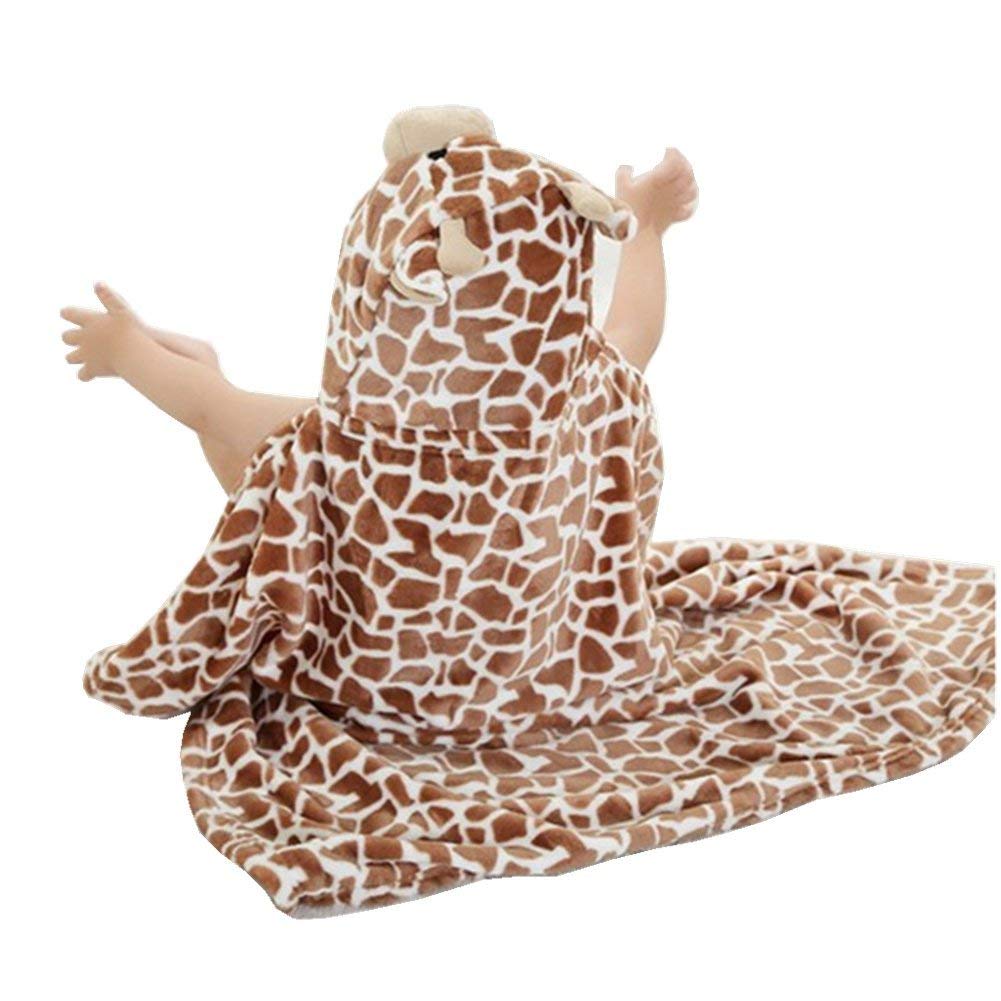 Vauwmsr Baby Hooded Blanket Ultra Soft Warm Newborn Infant Swaddle Wrap Bath Shower Towel, 25.6' X 39.4', Brown