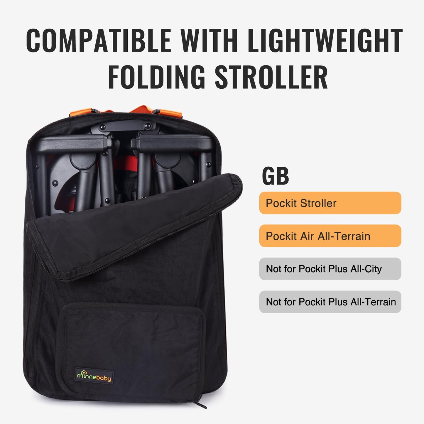 Minne Baby Stroller Travel Bag, Compatible With Gb Pockit Stroller and Gb Pockit Plus Lightweight Stroller, Lightweight Stroller