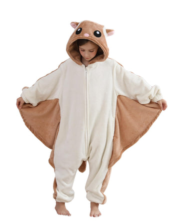 CuteOn Flying Squirrels Onesie Kids Animal Pajamas for Boys Girls Halloween Christmas Costume Height for 130cm