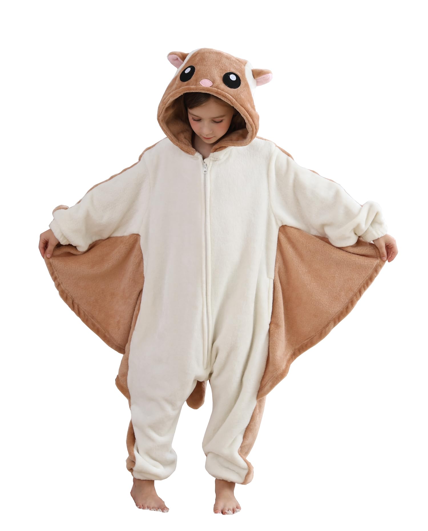 CuteOn Flying Squirrels Onesie Kids Animal Pajamas for Boys Girls Halloween Christmas Costume Height for 110cm