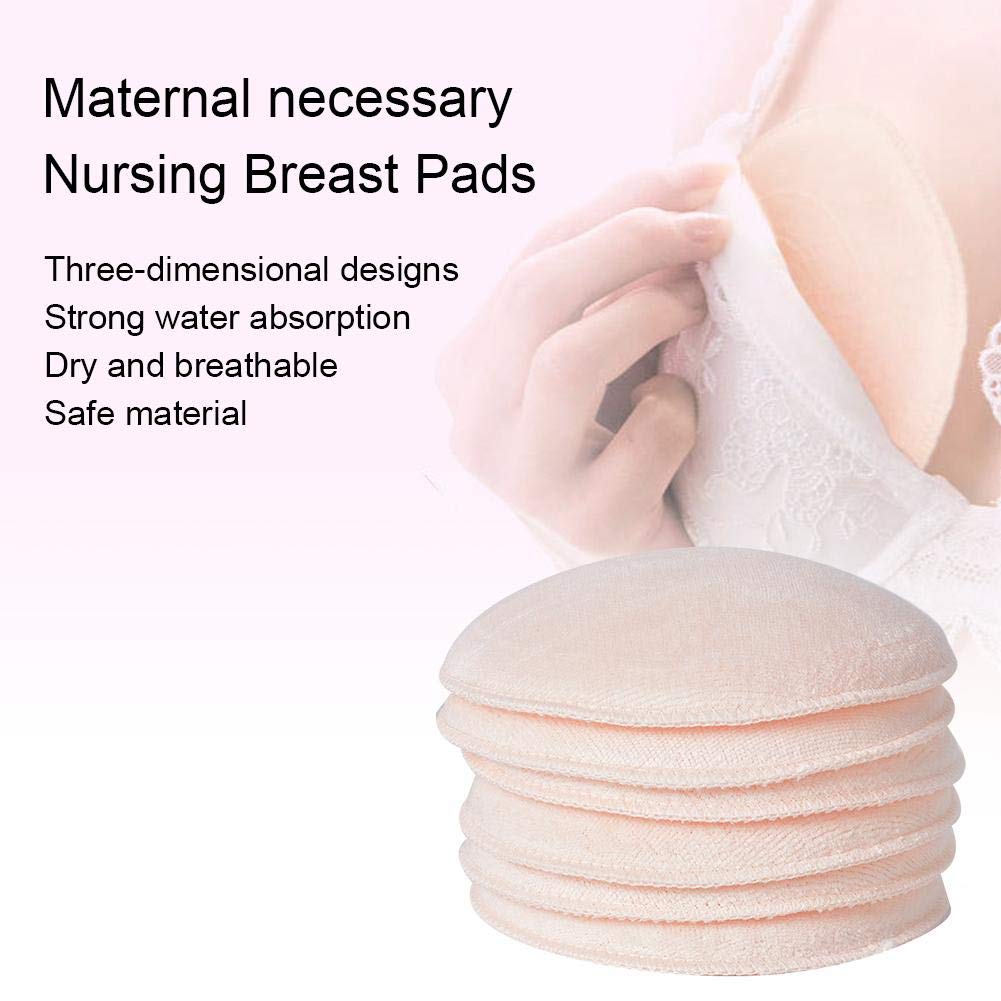 6Pcs Nursing Breast Pads, Reusable Nursing Pads Washable Soft Absorbent Nursing Pads For Every Day And Night Use For Breastfeedi