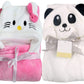 BRANDONN New Born baby Blanket Combo Pack of Soft Hooded Funny Cap Baby Wrapper Cum Baby Bath Towel Cum Baby Blankets (White Pan