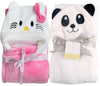 BRANDONN New Born baby Blanket Combo Pack of Soft Hooded Funny Cap Baby Wrapper Cum Baby Bath Towel Cum Baby Blankets (White Pan