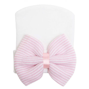 Zando Baby Girls Newborn Hospital Hat Baby Headwraps Cute Big Bows Infant Nursery Caps B Pink Bow & Black White & Blue & Pink On