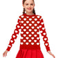 Toddler Girls Valentines Sweaters Kids Love Long Sleeve Sweatshirt White Hearts Outfit Tops Red 3-4 Years