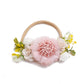 Cherrboll 3Pcs Baby Girl Flower Headbands, Super Soft & Stretchy Nylon Floral Bunny Ear Hairbands Easter Gift For Newborn Toddle