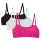Fruit Of The Loom Girls Cotton Spaghetti Strap Sport Bra, Black Huepassion Fruitwhite, 28