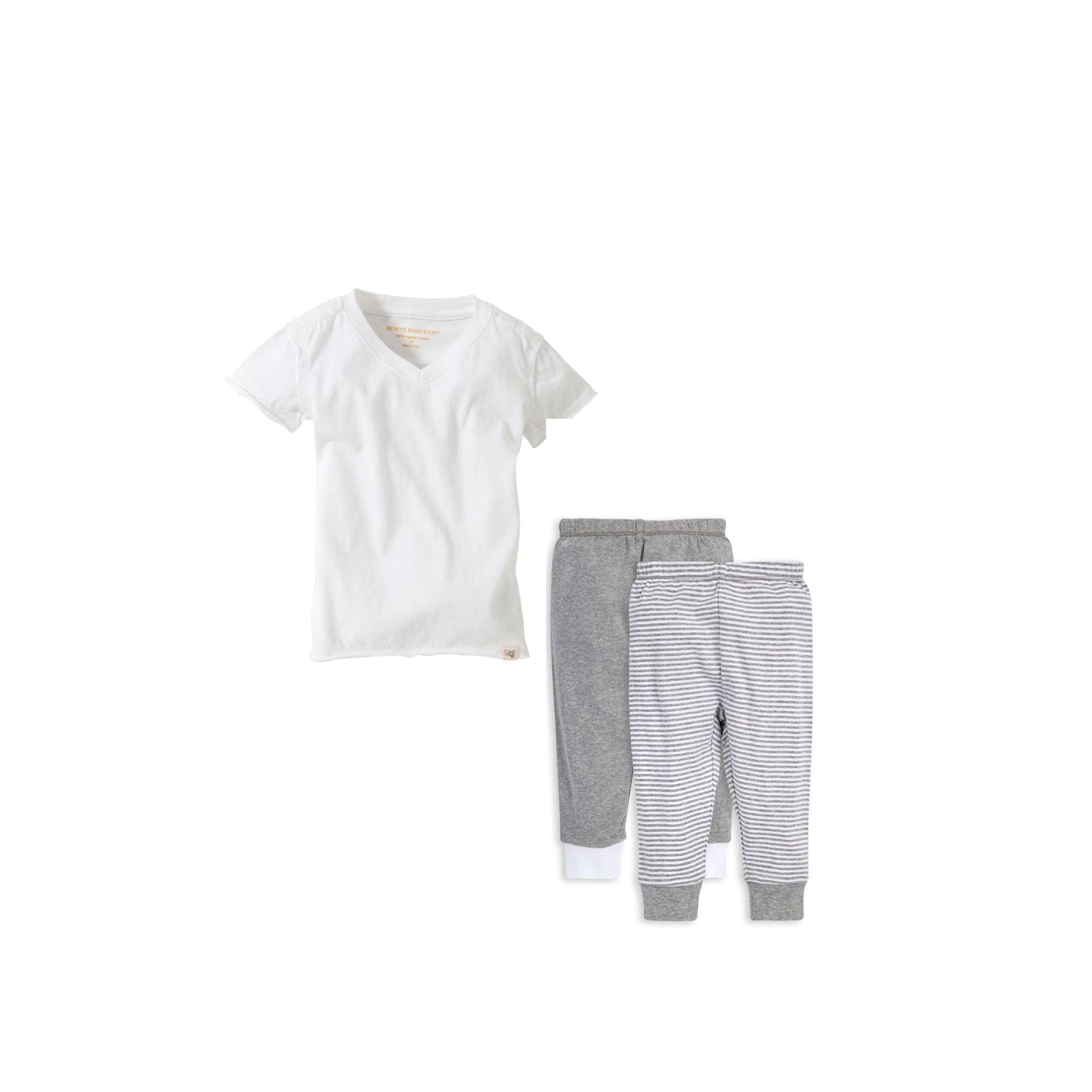 Burt'S Bees Baby Baby Boys' Shirt Bottom Outfit Bundle, 100% Organic Cotton, Grey Top & 2-Pk Pant Set