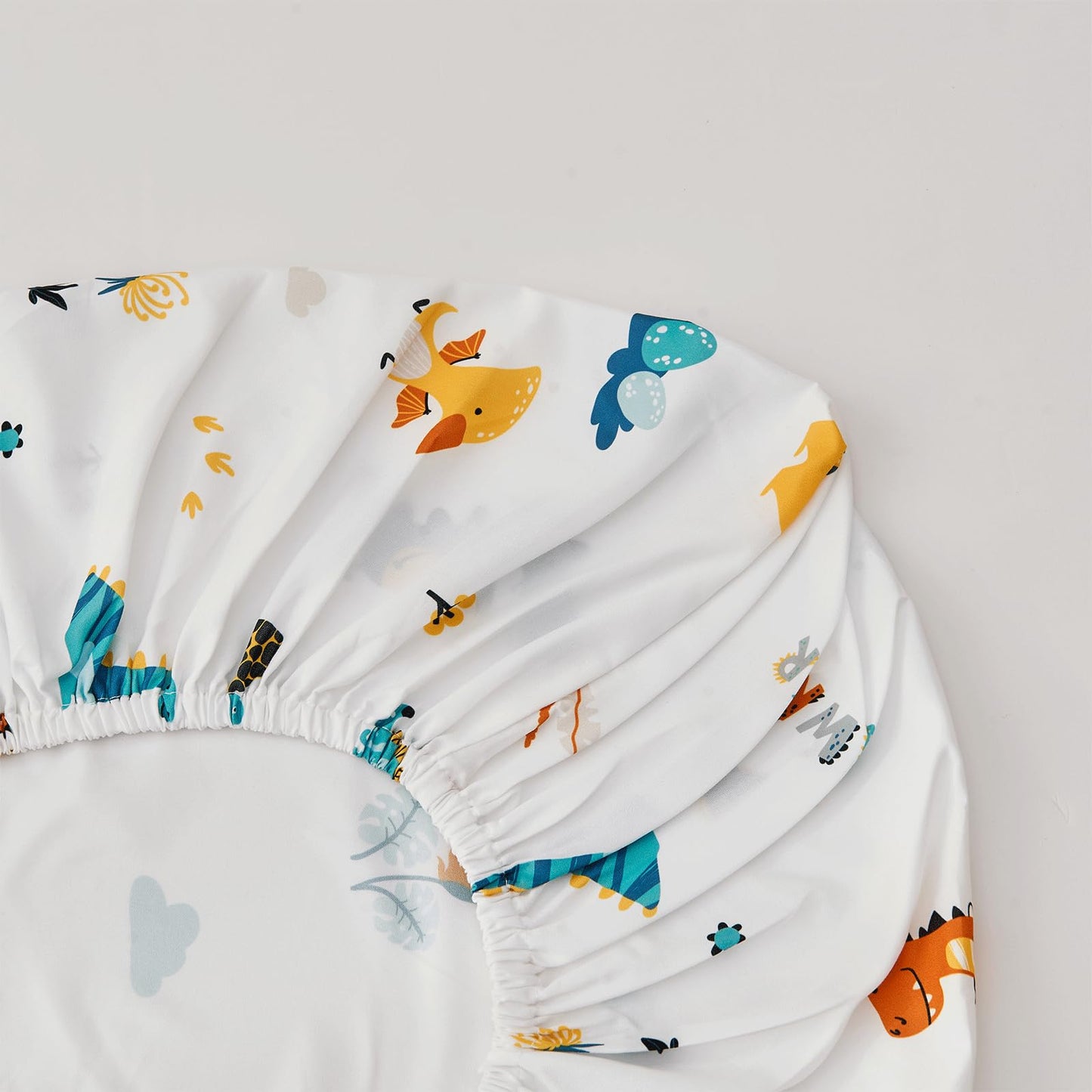 Beeweed 4 Pieces Dinosaur Toddler Bedding Set Boys Girls, 2 Sides Design Bed In A Bag Comforter Set, Includes 1 Comforter, 1 Fit
