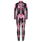 Remimi Girls Skeleton Skin Costume Zipper Halloween Bone Skull Jumpsuit Onesies Pink 9-10 Years